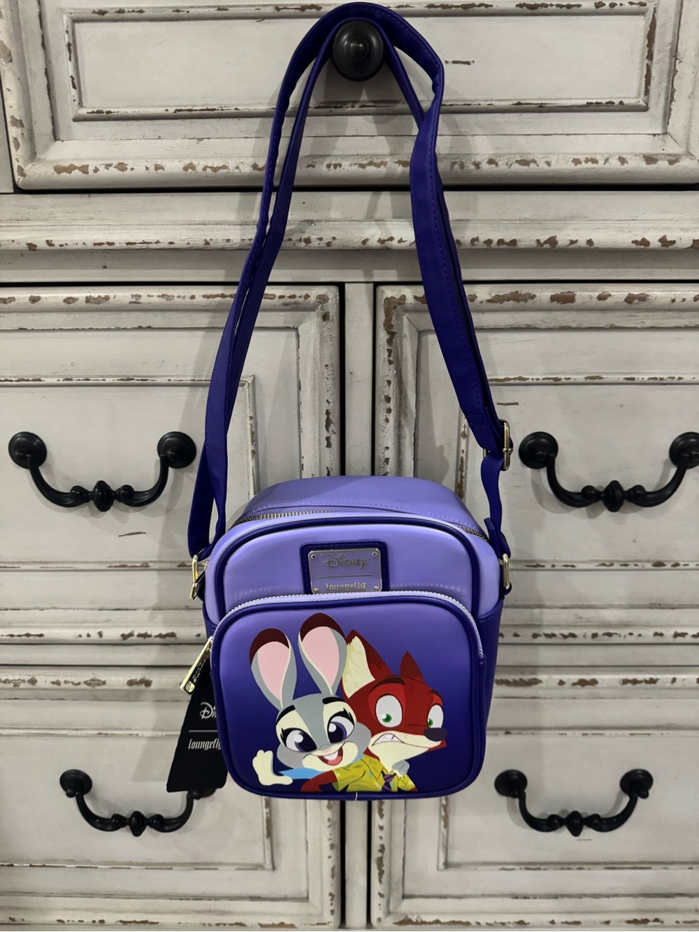 Loungefly Purple Zootopia Judy & Nick Crossbody Bag